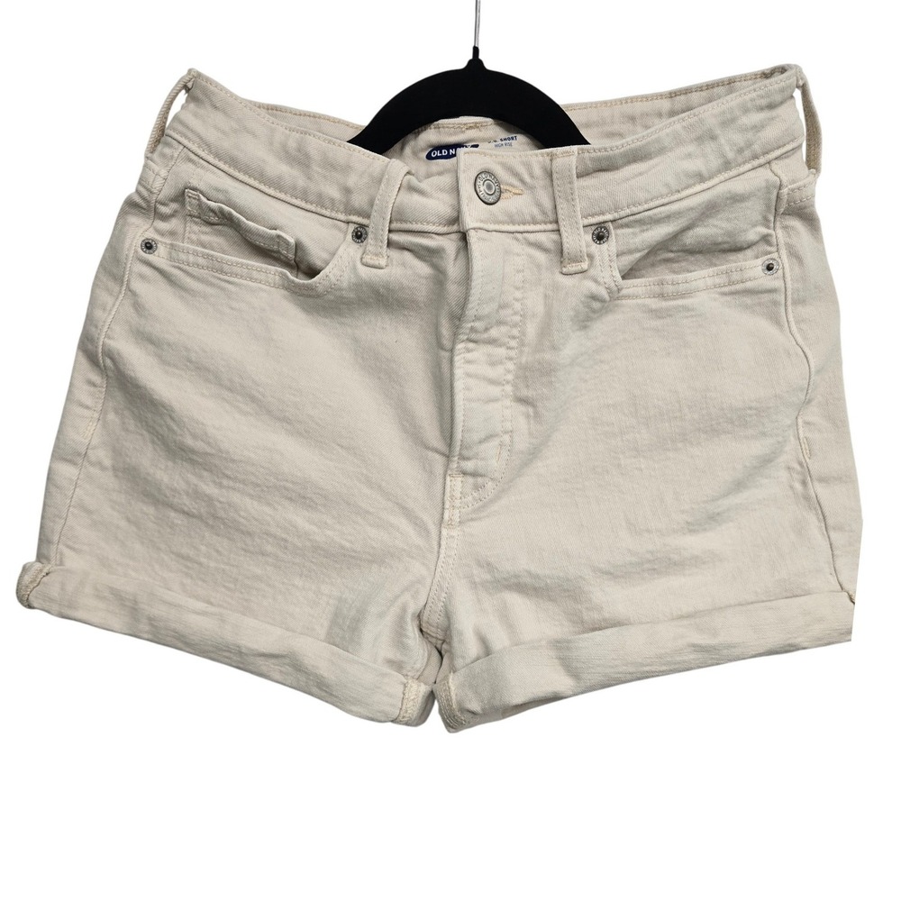 Old Navy High Rise Cream Shorts 8 Neutral Clean Girl Coastal Grandmother Minimal